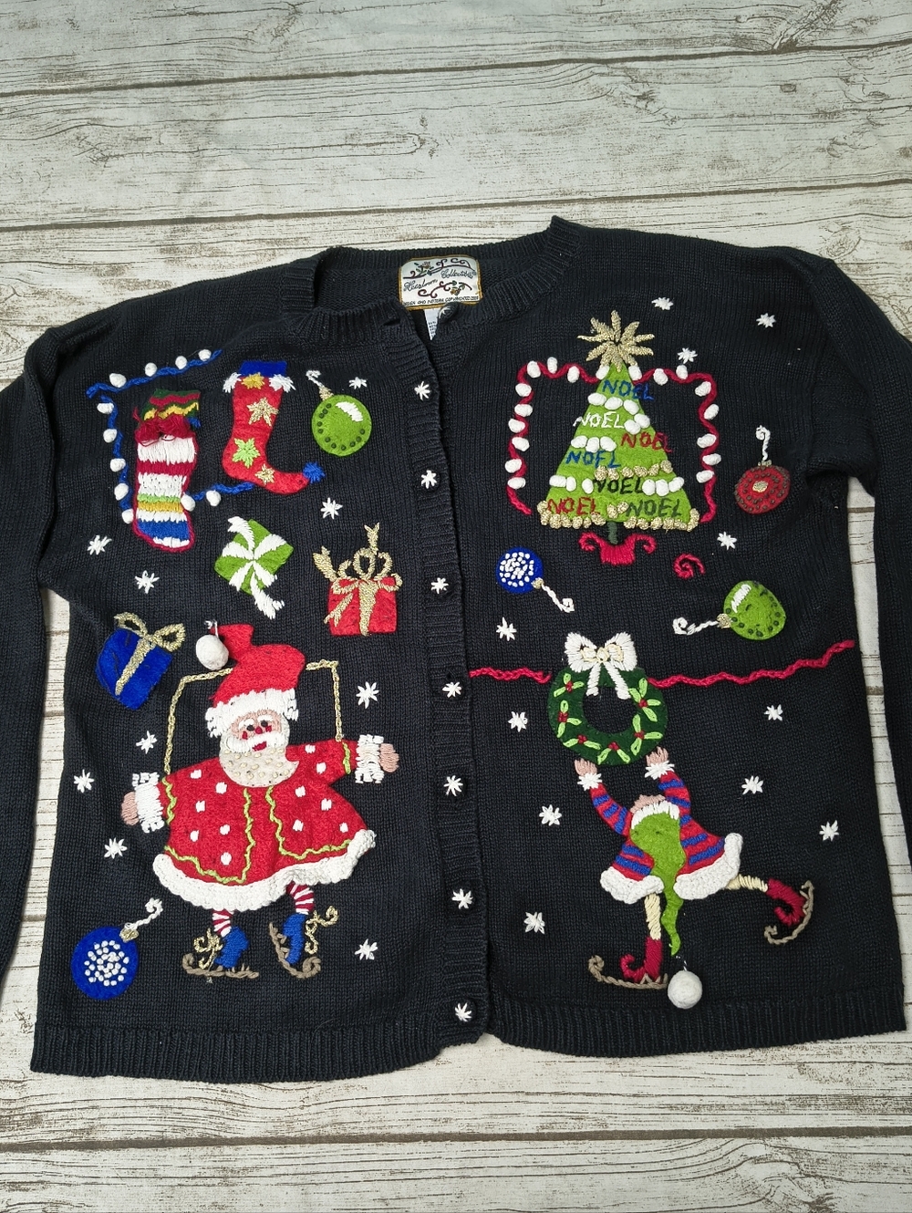 Heirloom Collectibles 3D Christmas Sweater Cardigan Size Medium